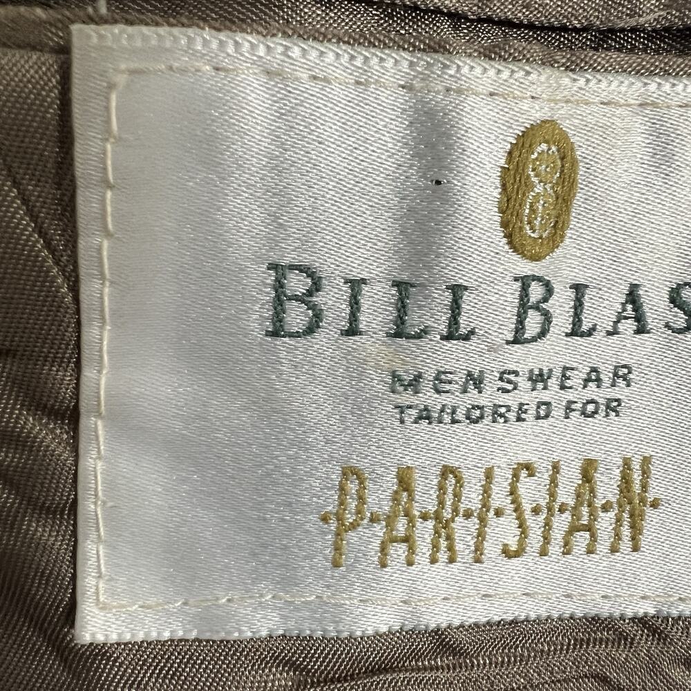Vintage Bill Blass Glen Check Sports Jacket Blazer Mens 42 Tan Silk Blend - Picture 10 of 16